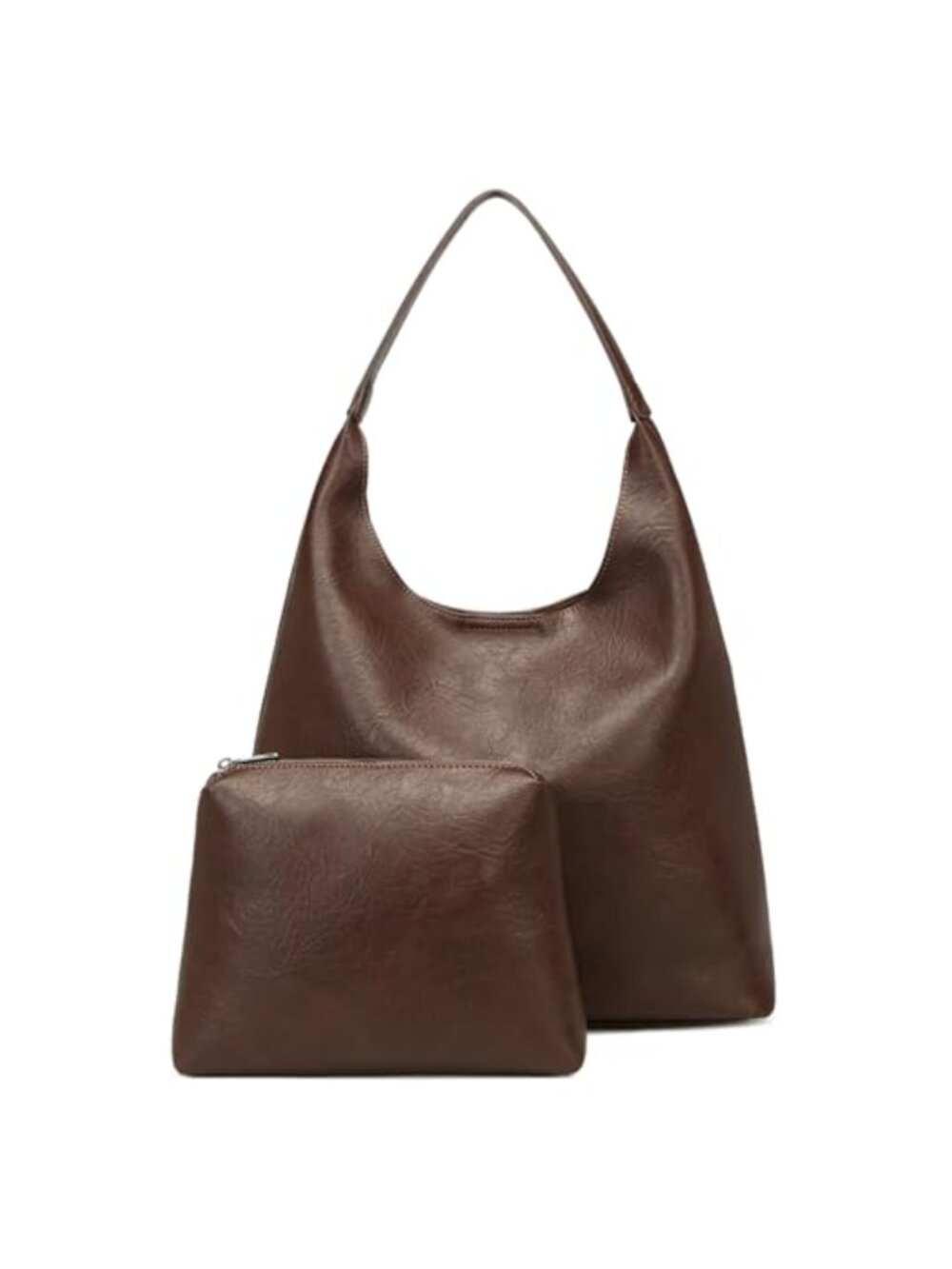 Vegan Leather Shoulder Bag Retro Slouchy Hobo Tote Clutch